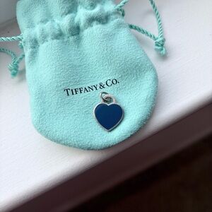 Tiffany & Co. Sterling Silver and Blue Enamel Heart Pendant/Tag